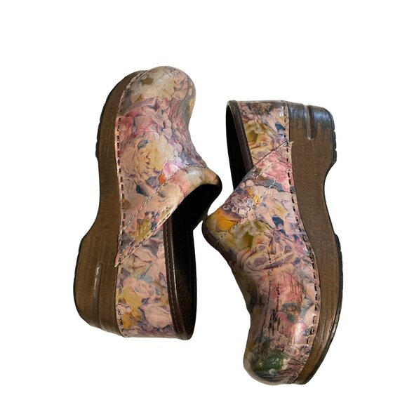 Dansko Floral Clogs Women Size 4 Multicolor Preloved Comfort Shoes - Picture 5 of 10